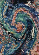 Ковёр Flores Blue с абстрактным рисунком в виде спиральных мазков.