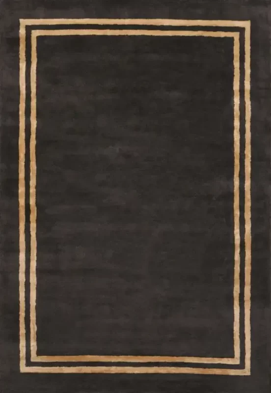 FurniSource 7 Чёрный ковёр Imperial Black с золотыми рамками.
