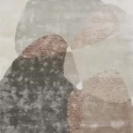 Ковёр Lagos Beige с современным бесформенным рисунком в бежевых и серых тонах.
