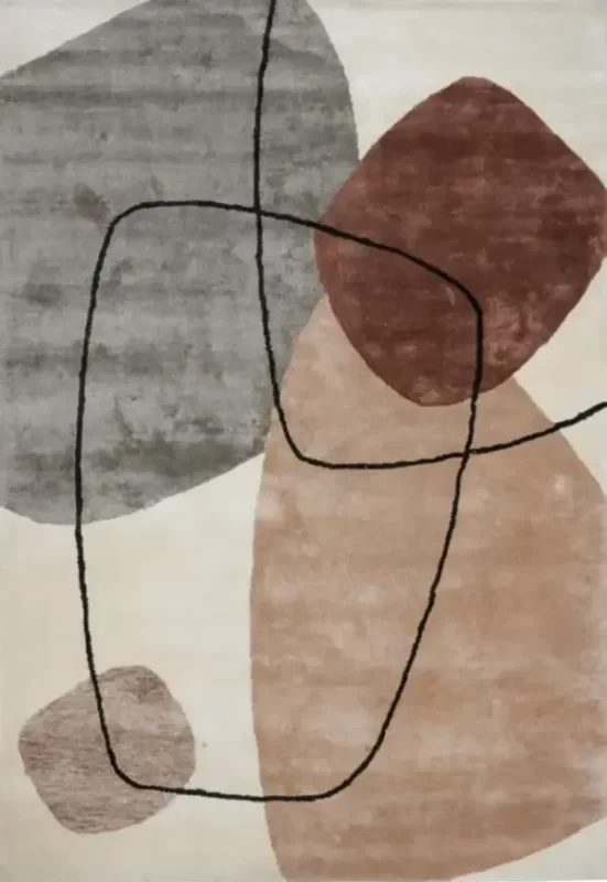 Ковёр Tamaris Sand с уникальным бесформенным рисунком в бежевых и серых тонах